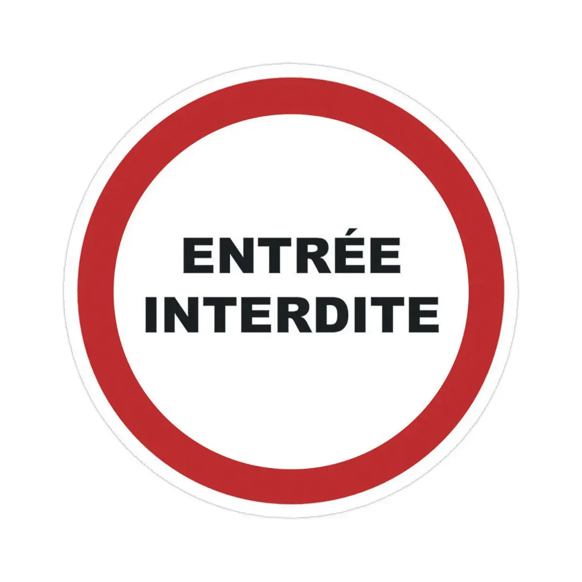 Panneau PVC rond adhésif ø 280mm Entrée interdite