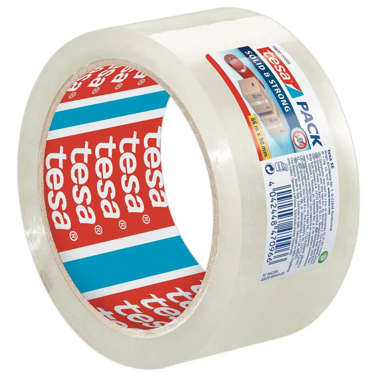 Rouleau d'adhésif PP transparent SOLIDSTRONG - 66m x 50mm - Tesa