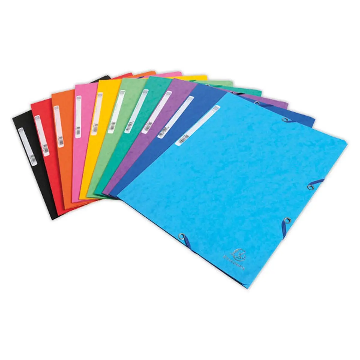 10 Chemises 3 rabats à élastiques carte lustrée - Assortis - EXACOMPTA