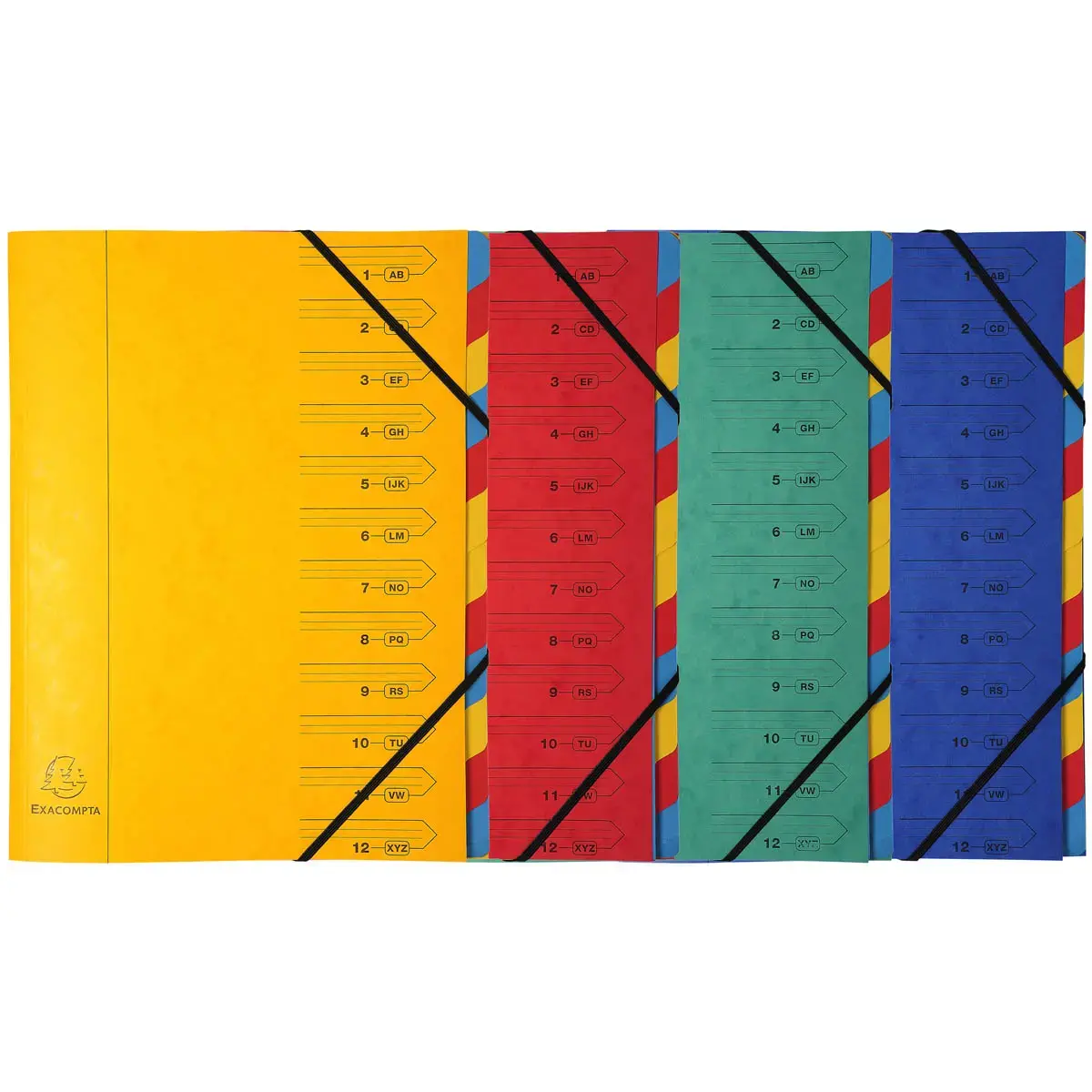 Trieur à élastiques 12 compartiments - Coloris assortis - EXACOMPTA