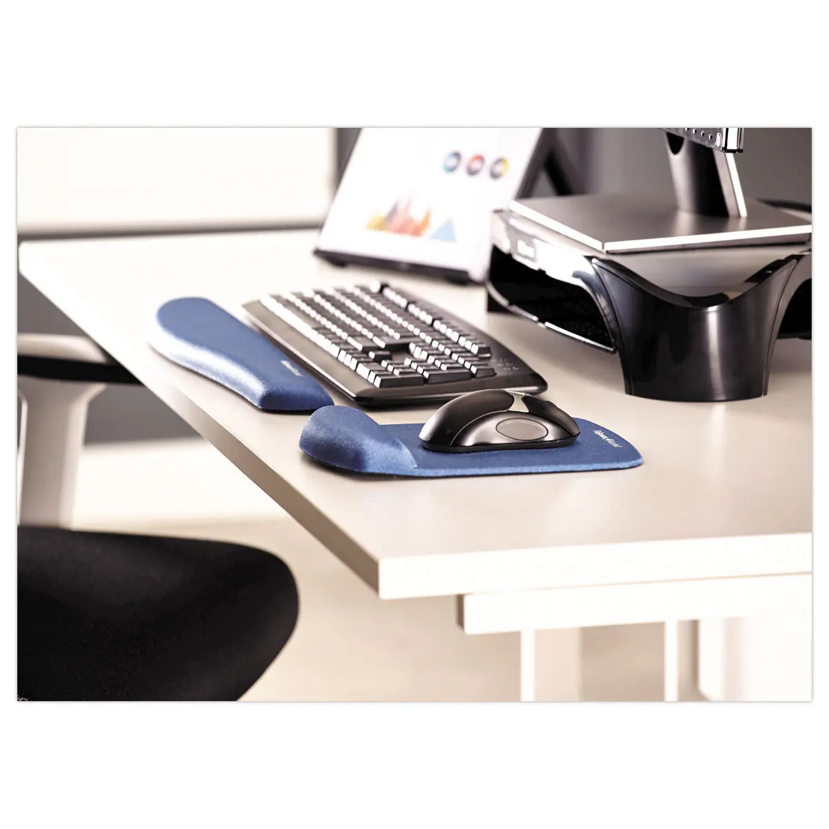 Tapis de souris - Repose poignet PlushTouch - Bleu - FELLOWES 