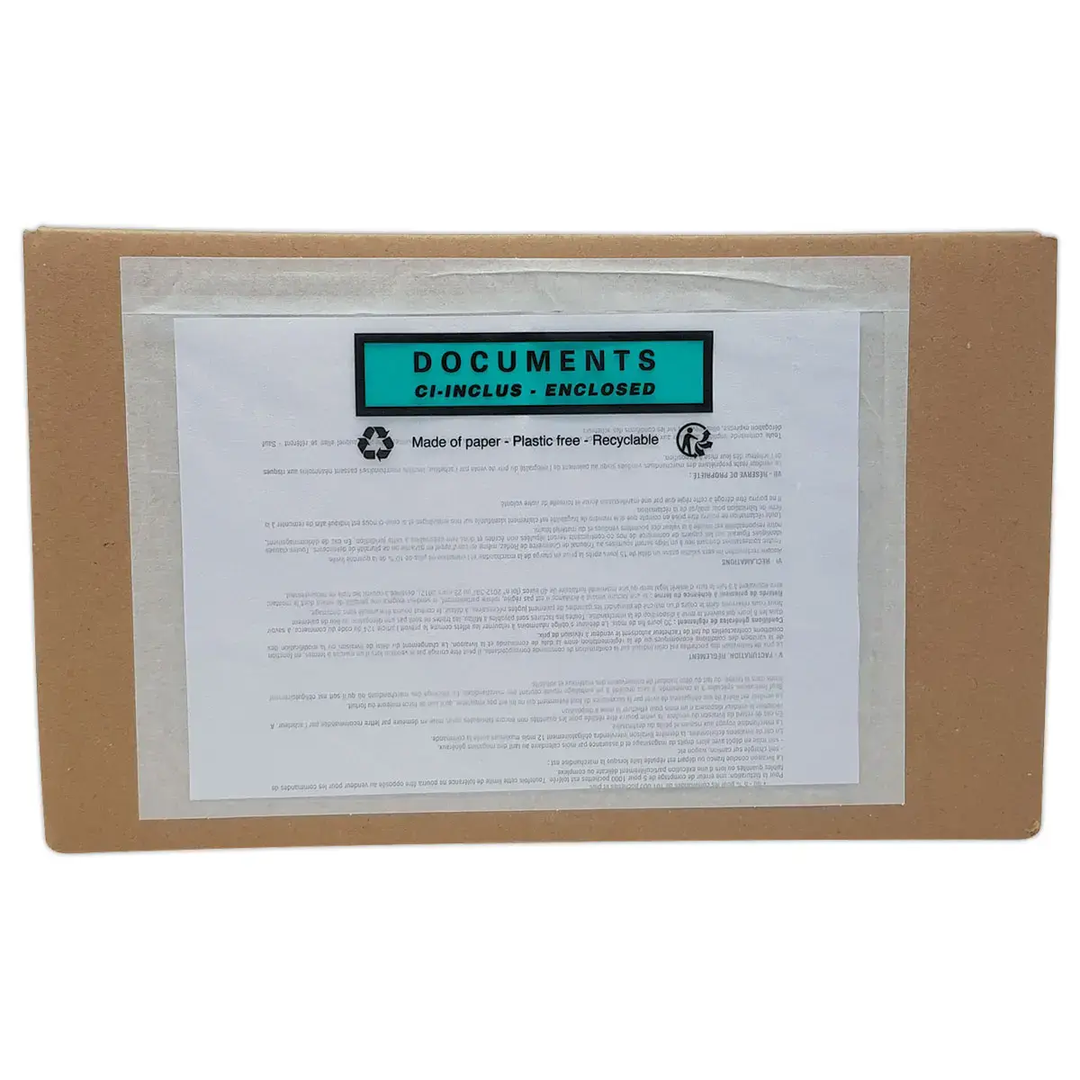 500 Pochettes adhésives "Documents ci, inclus" format A4, 320x250 mm