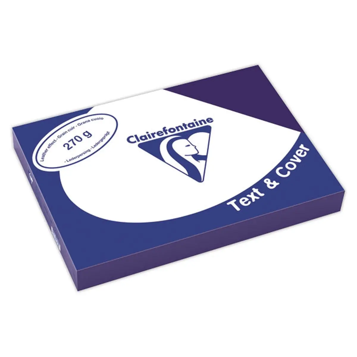 100 Couvertures grain cuir Text&Cover - A4 - 270g  - bleu fonc&eacute; - CLAIRFONTAINE 