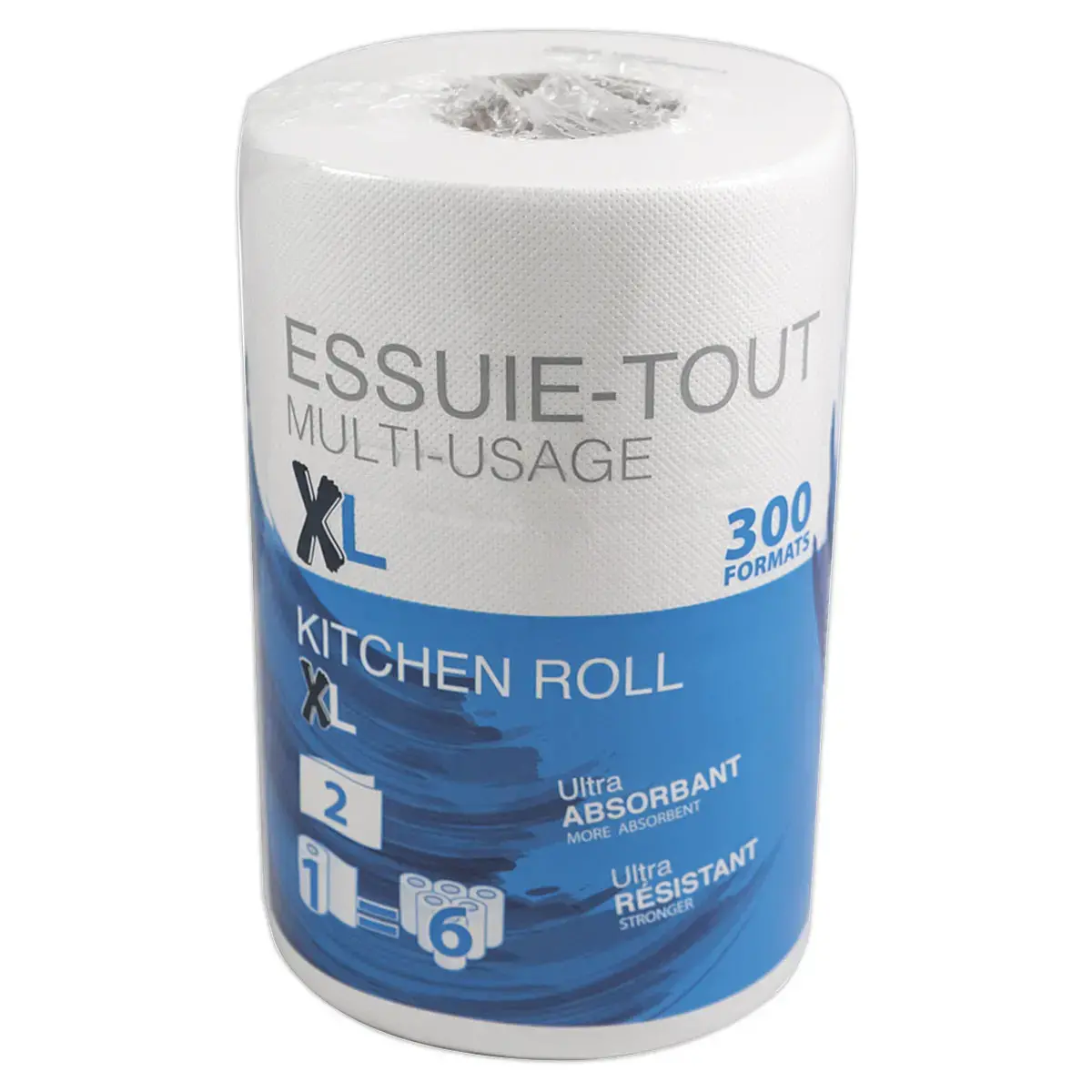 10 Rouleaux d'essuie-mains compacts multi-usages - 300 feuilles 