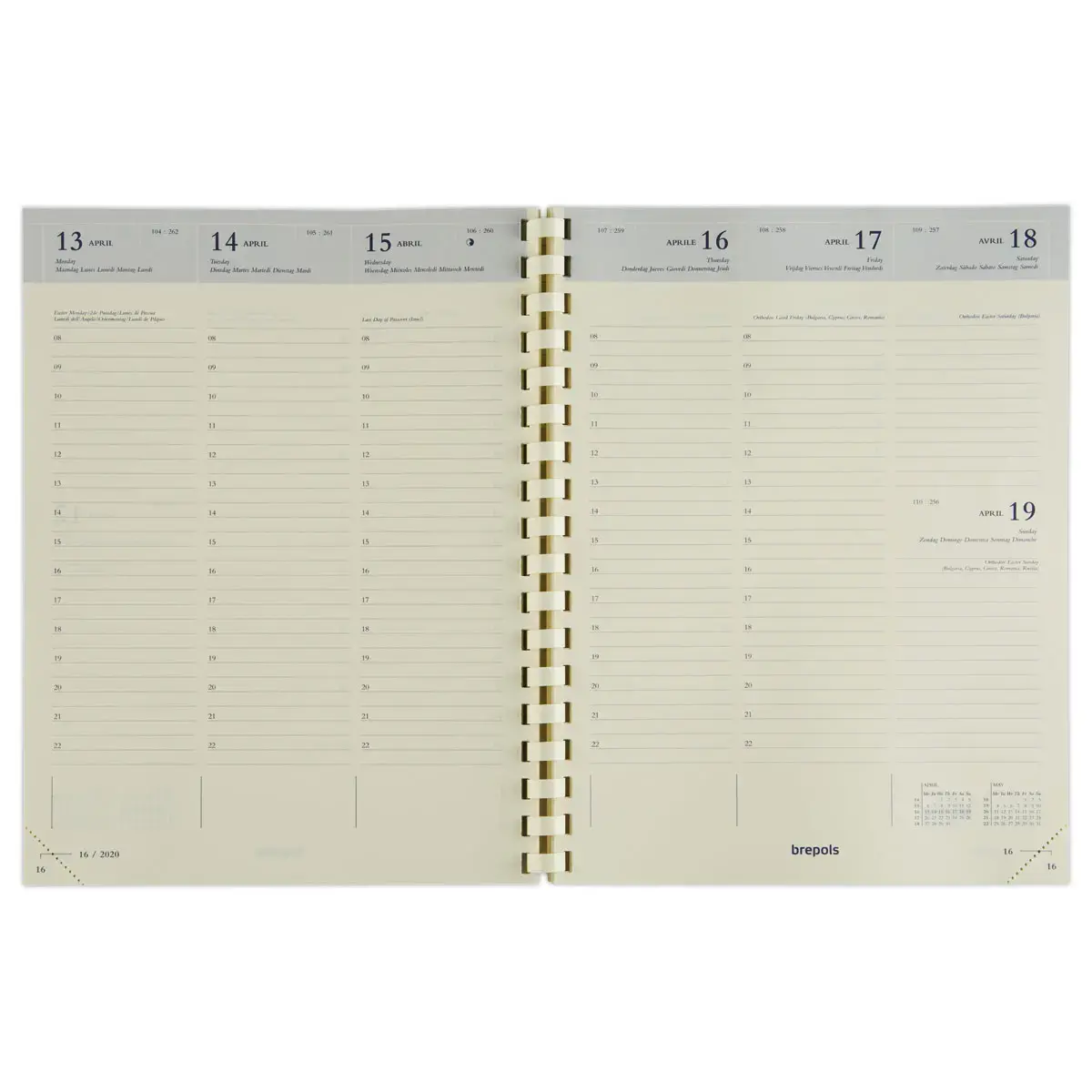 Agenda semainier Timing - 17,1x22 cm - Assortis - Janvier à décembre - BREPOLS