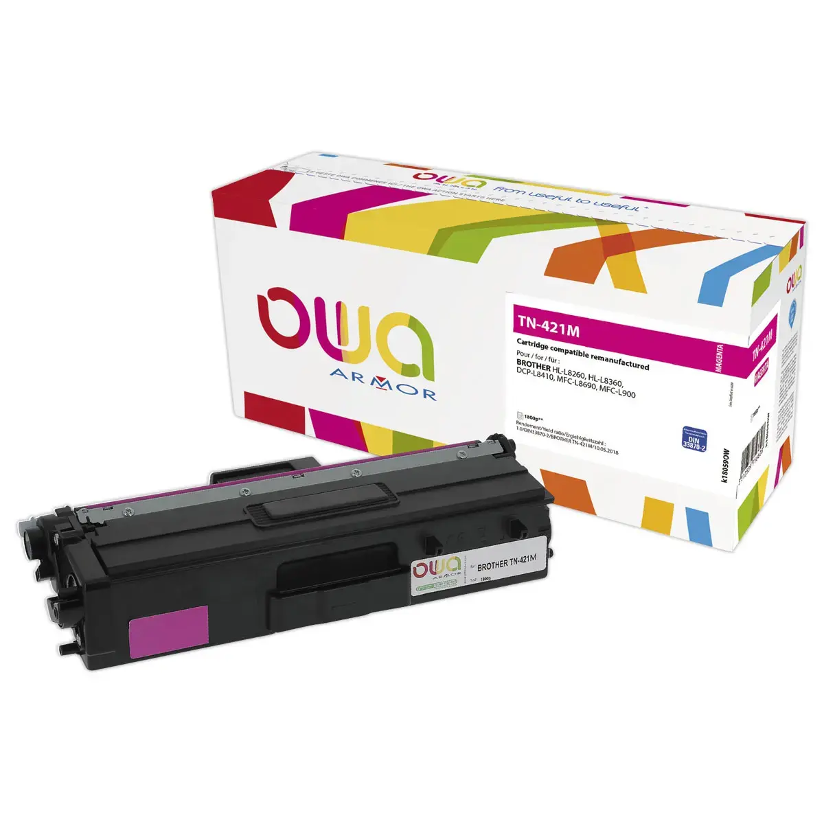 Toner éq. BROTHER TN-421M - Magenta - OWA