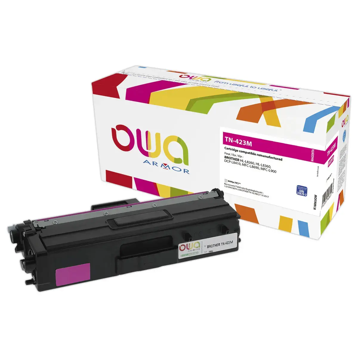 Toner &eacute;q. BROTHER TN-423M - Haute capacit&eacute; - Magenta - OWA 