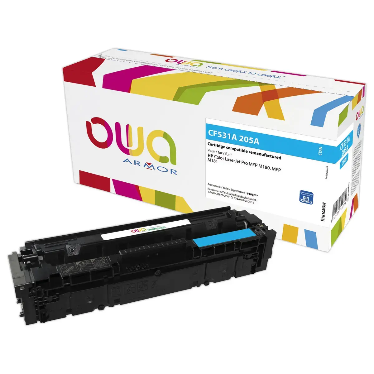 Toner éq. HP CF531A - Cyan - OWA
