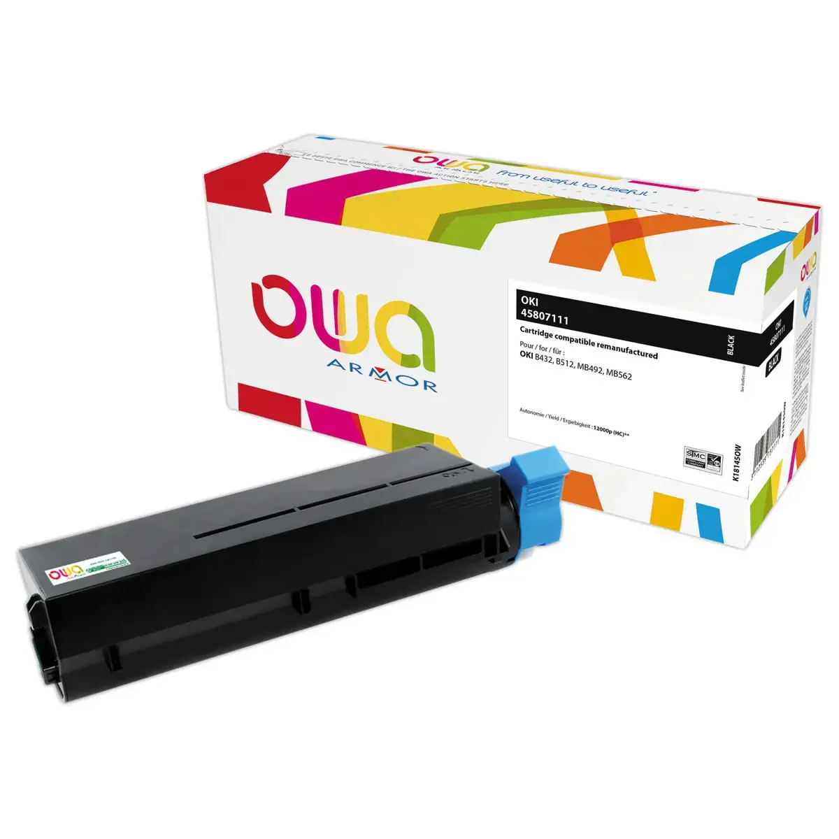 Toner &eacute;q. OKI B432 - Haute capacit&eacute; - Noir - OWA 