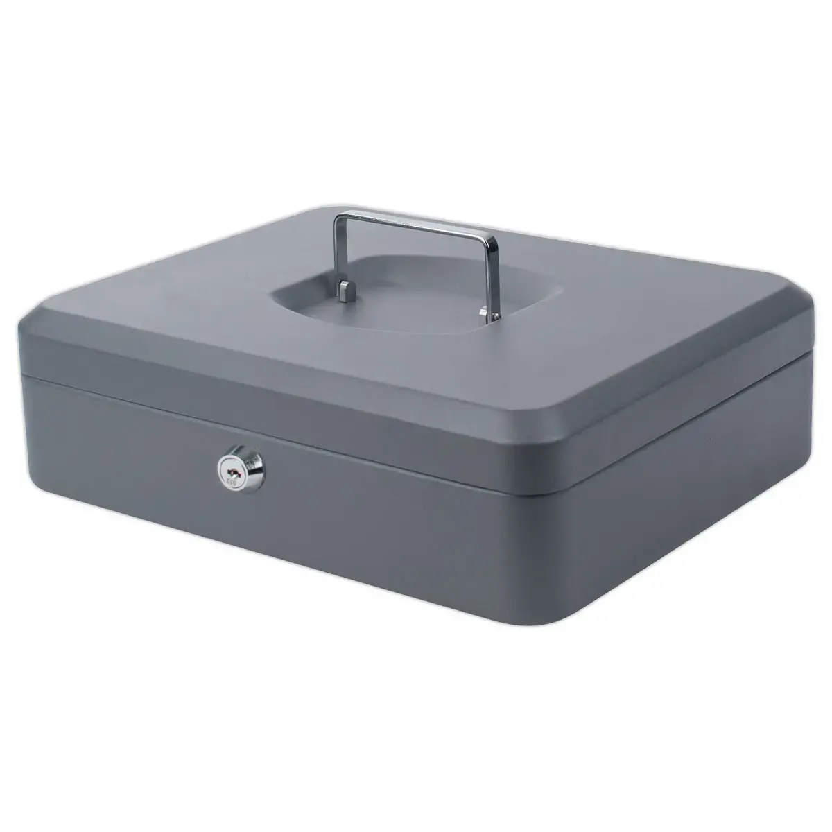 Caissette &agrave; monnaie avec serrure cylindrique 30cm gris 