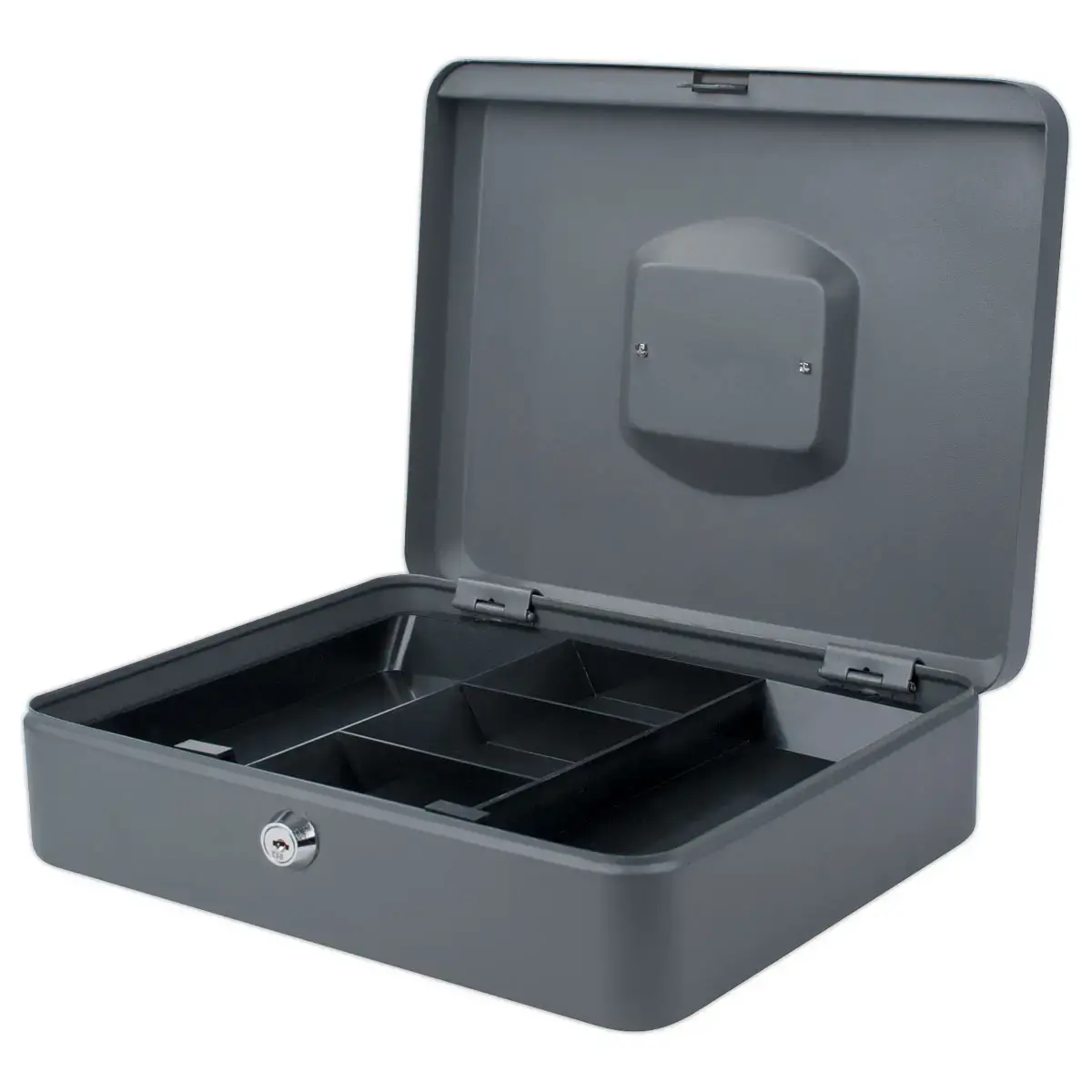 Caissette &agrave; monnaie avec serrure cylindrique 30cm gris 