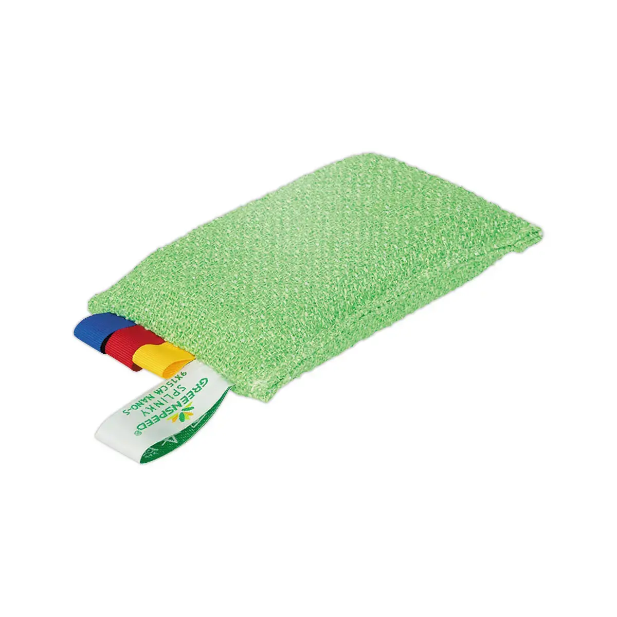 &Eacute;ponge microfibre abrasive 9x15 verte 