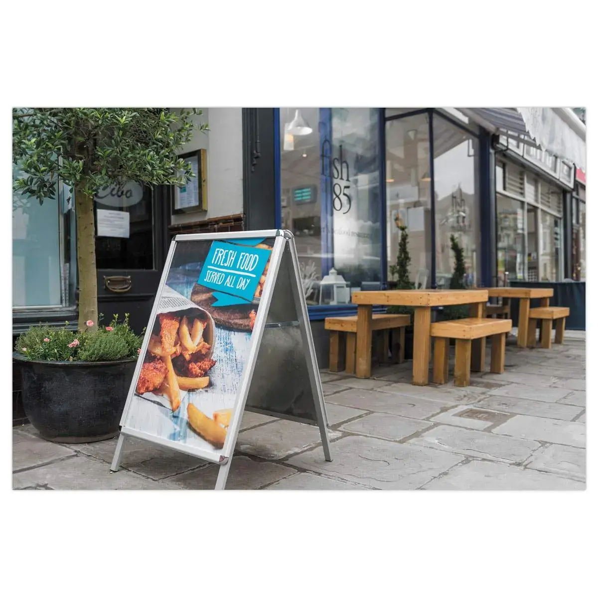 Porte-affiche double face "Stop trottoir" aluminium A1 