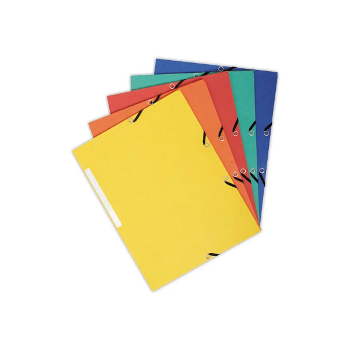 10 Chemises 3 rabats à élastiques 360 g - Dos de 1,5 cm - Assortis - EXACOMPTA