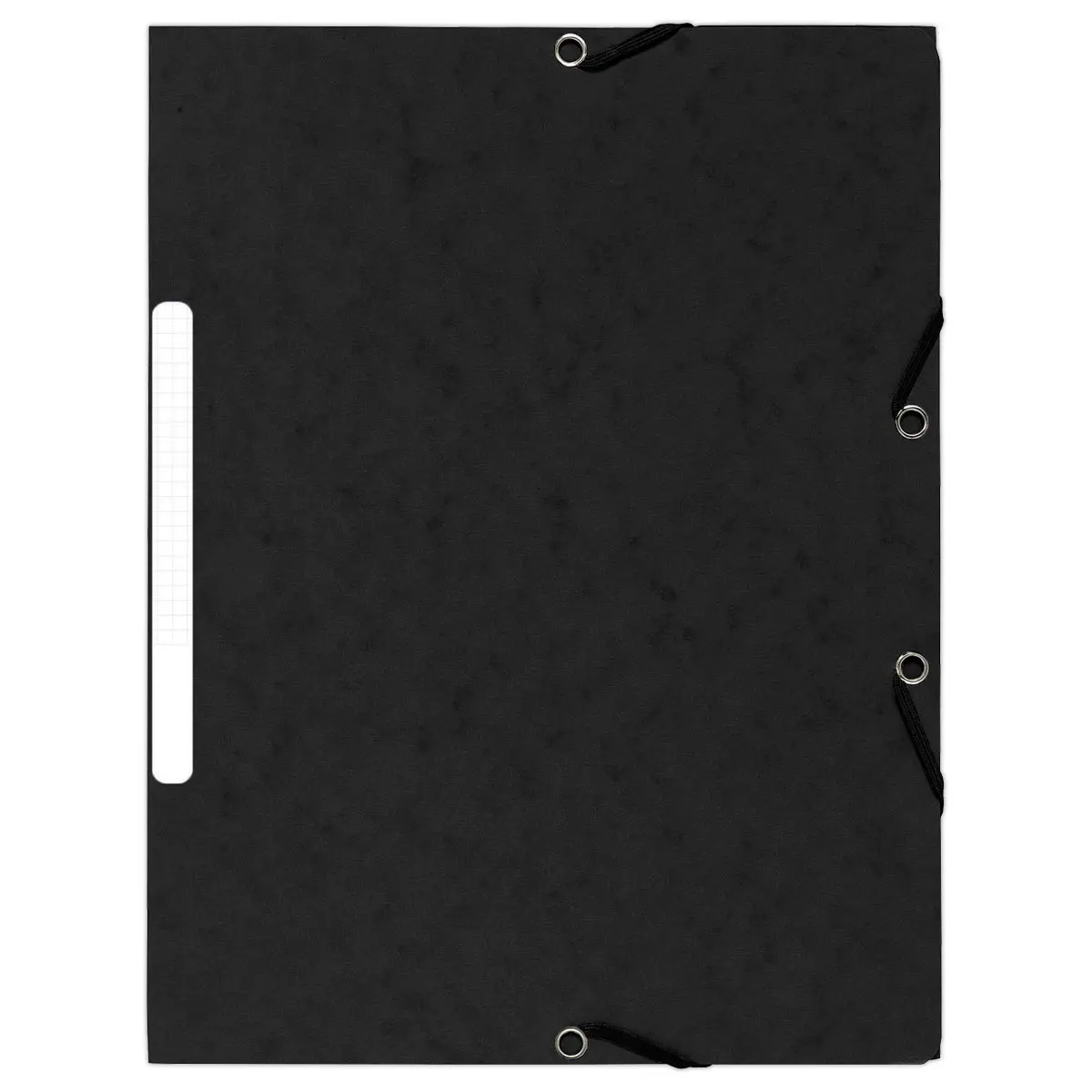 10 Chemises 3 rabats à élastiques 360 g - Dos de 1,5 cm - Noir - EXACOMPTA