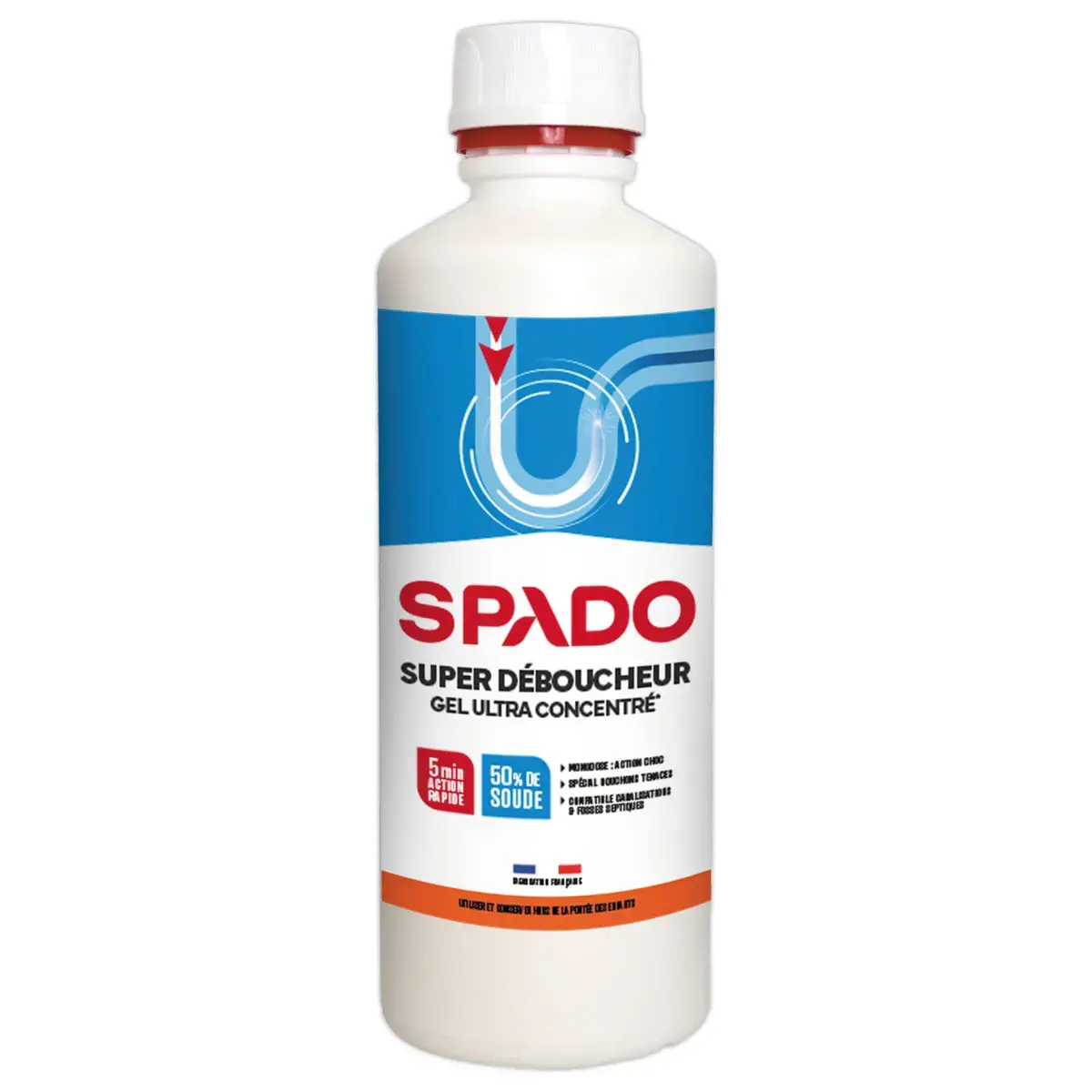 Flacon 500 gr de super déboucheur SPADO