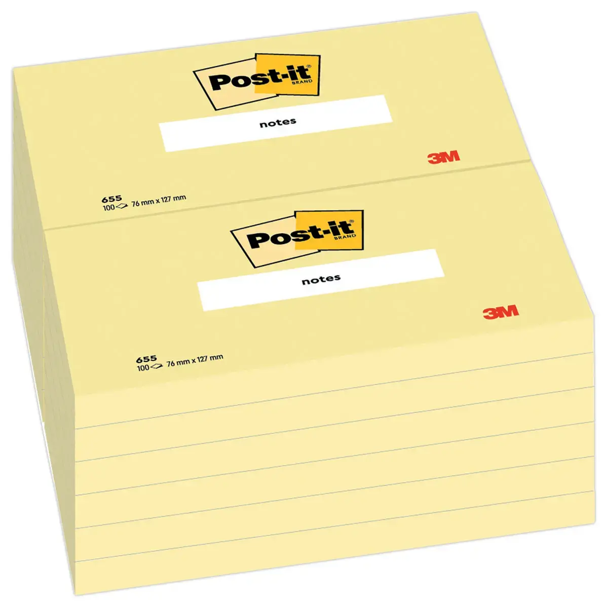 Notes repositionnables - 76 x 127 mm - Jaune pastel - POST-IT 