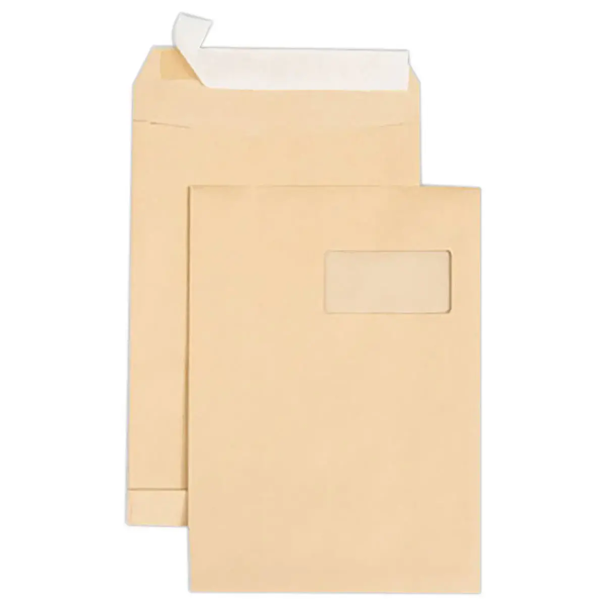 250 Pochettes autocollantes - 220 x 315 mm - Kraft 90g - Avec fenêtre - IPC BONG