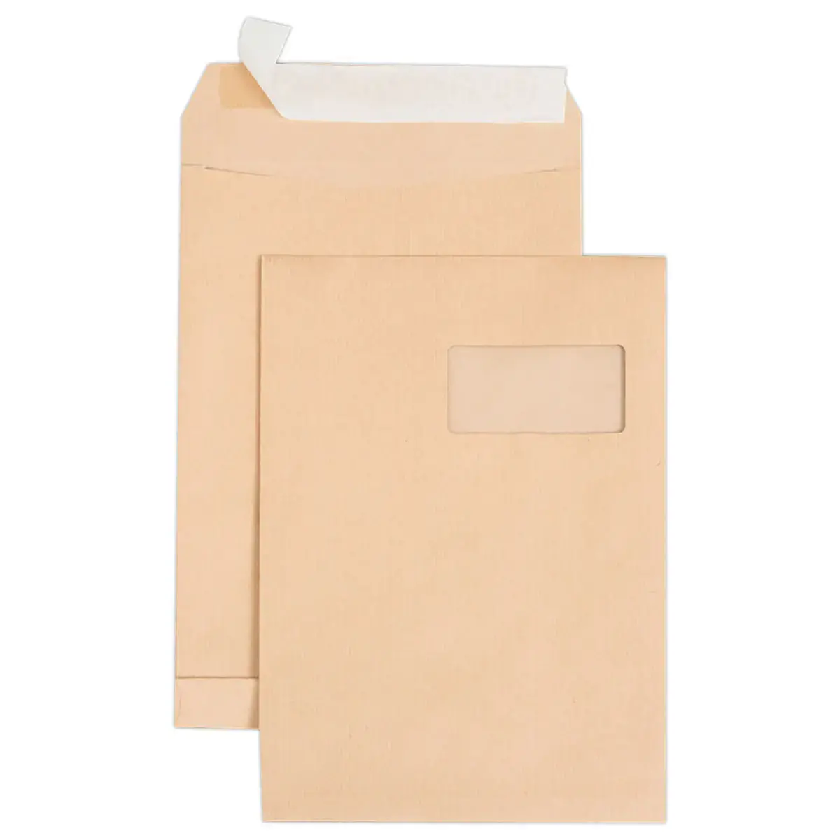 250 Pochettes &agrave; soufflet kraft brun - 229x324mm - fen&ecirc;tre 50x105 - GPV PACK'N POST 