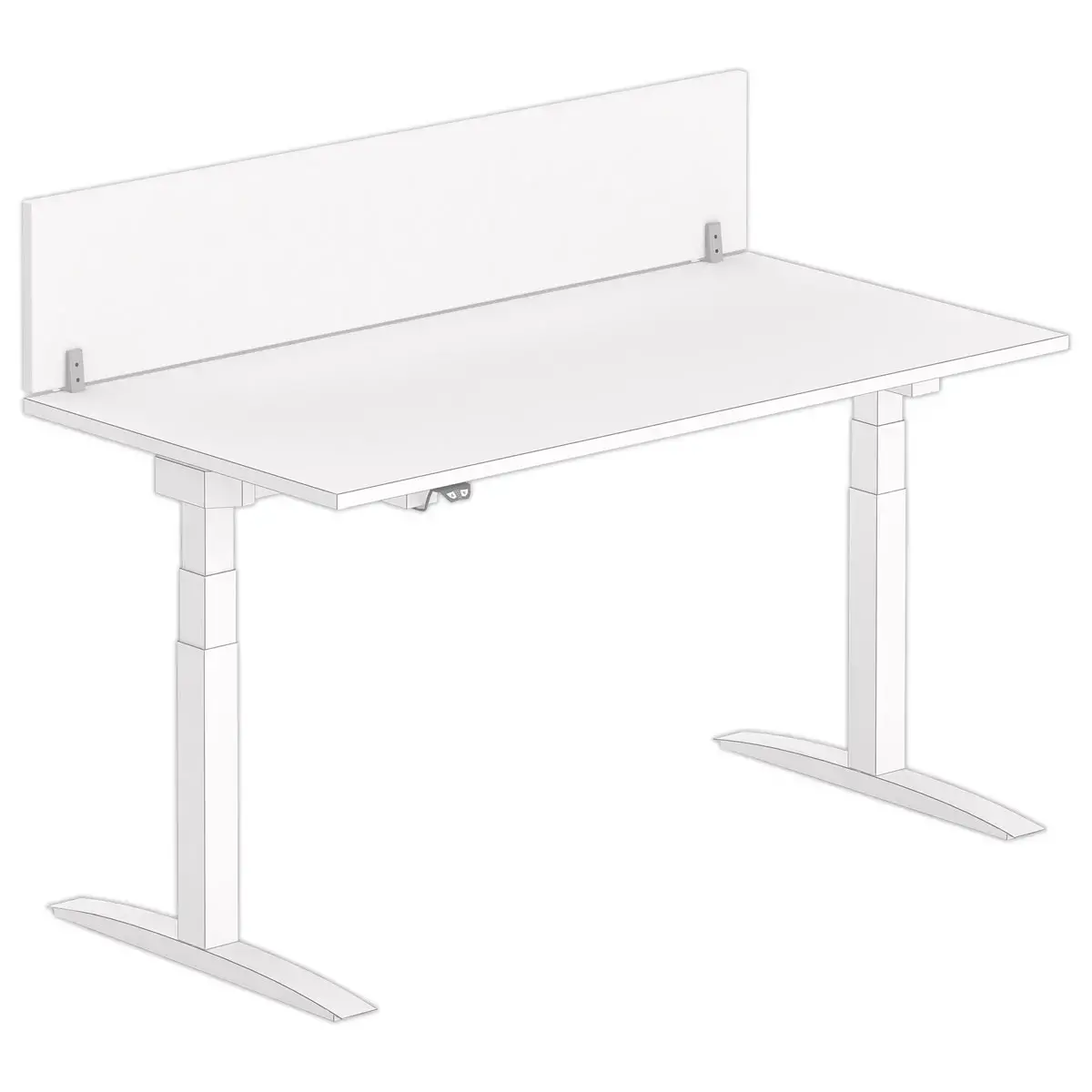 Cloisonnette pour bureau L. 160 blanc/alu