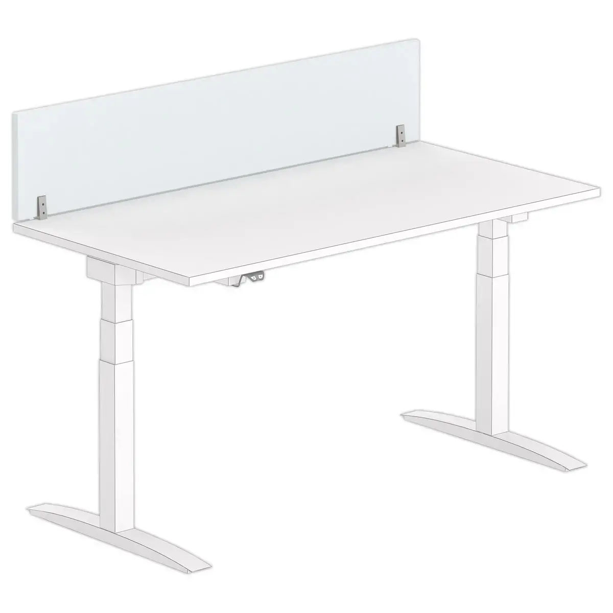 Cloisonnette pour bureau L. 160 gris/alu 