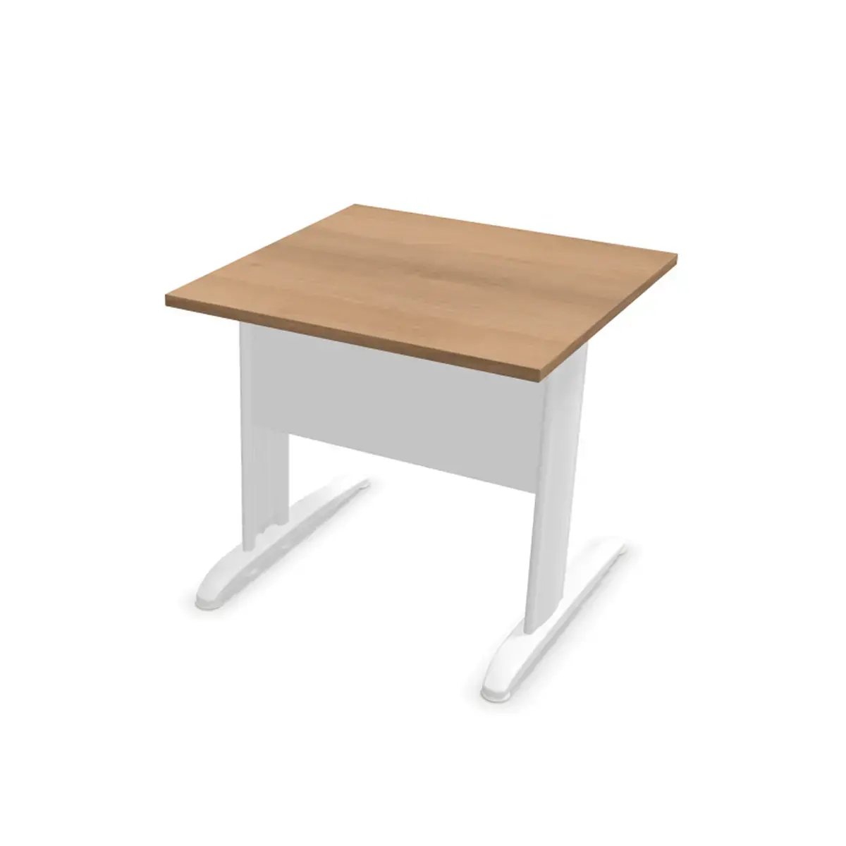 Table 80 x 80 noyer - pieds blanc