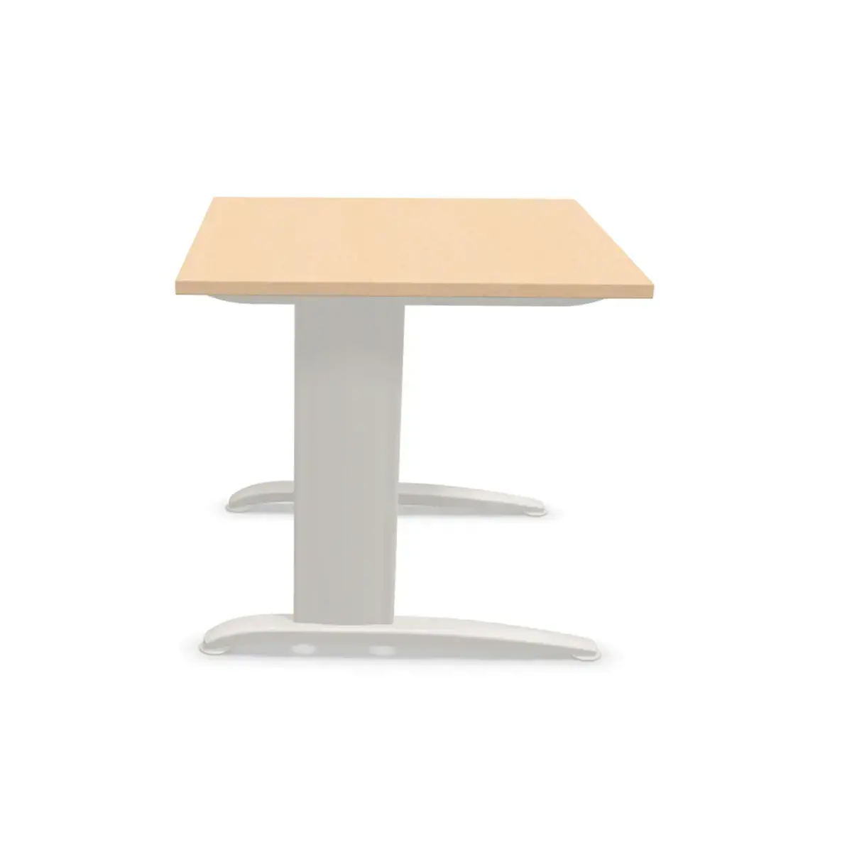 Table 80 x 80 h&ecirc;tre - pieds aluminium 