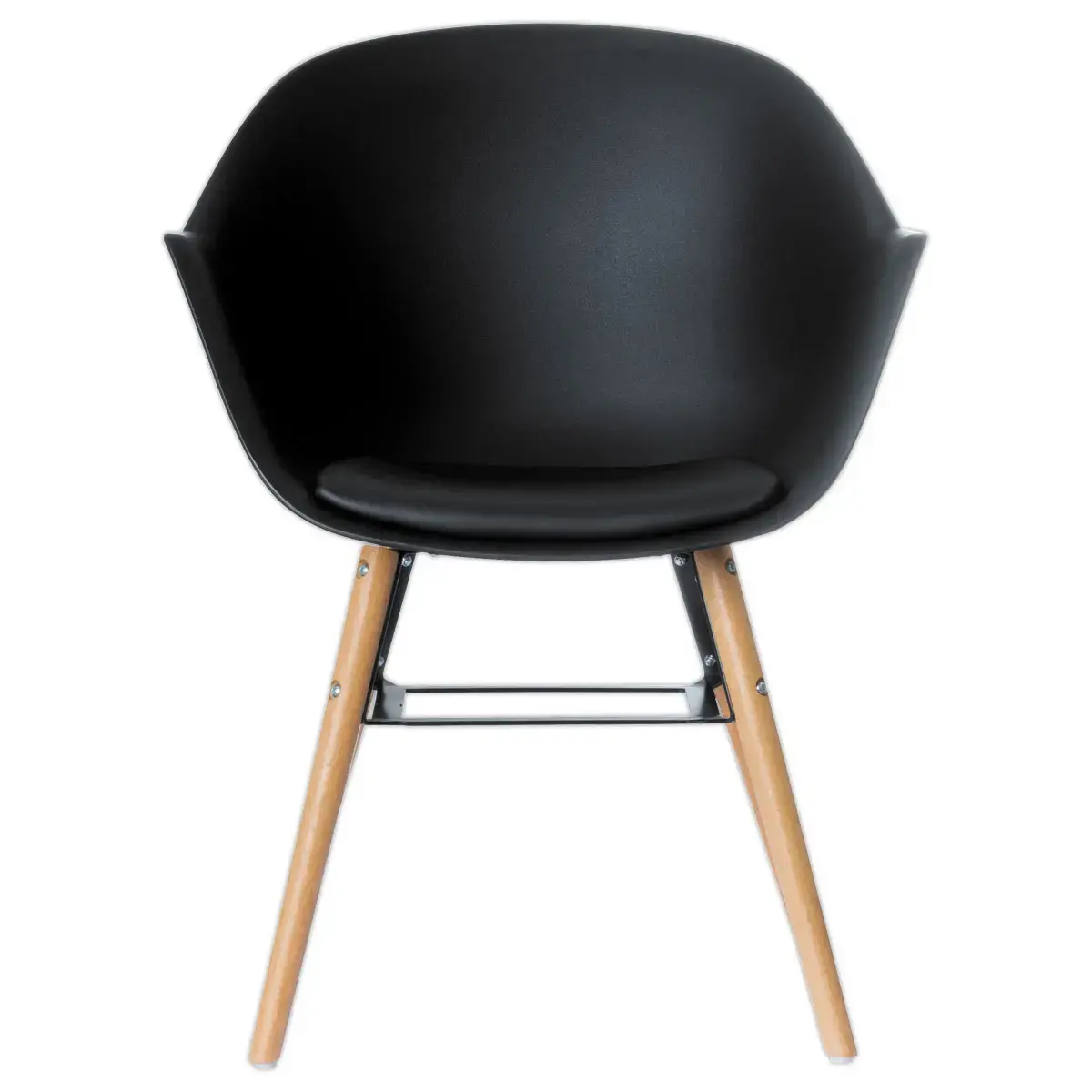 2 Fauteuils WISEMAN pieds hêtre assise noire montées