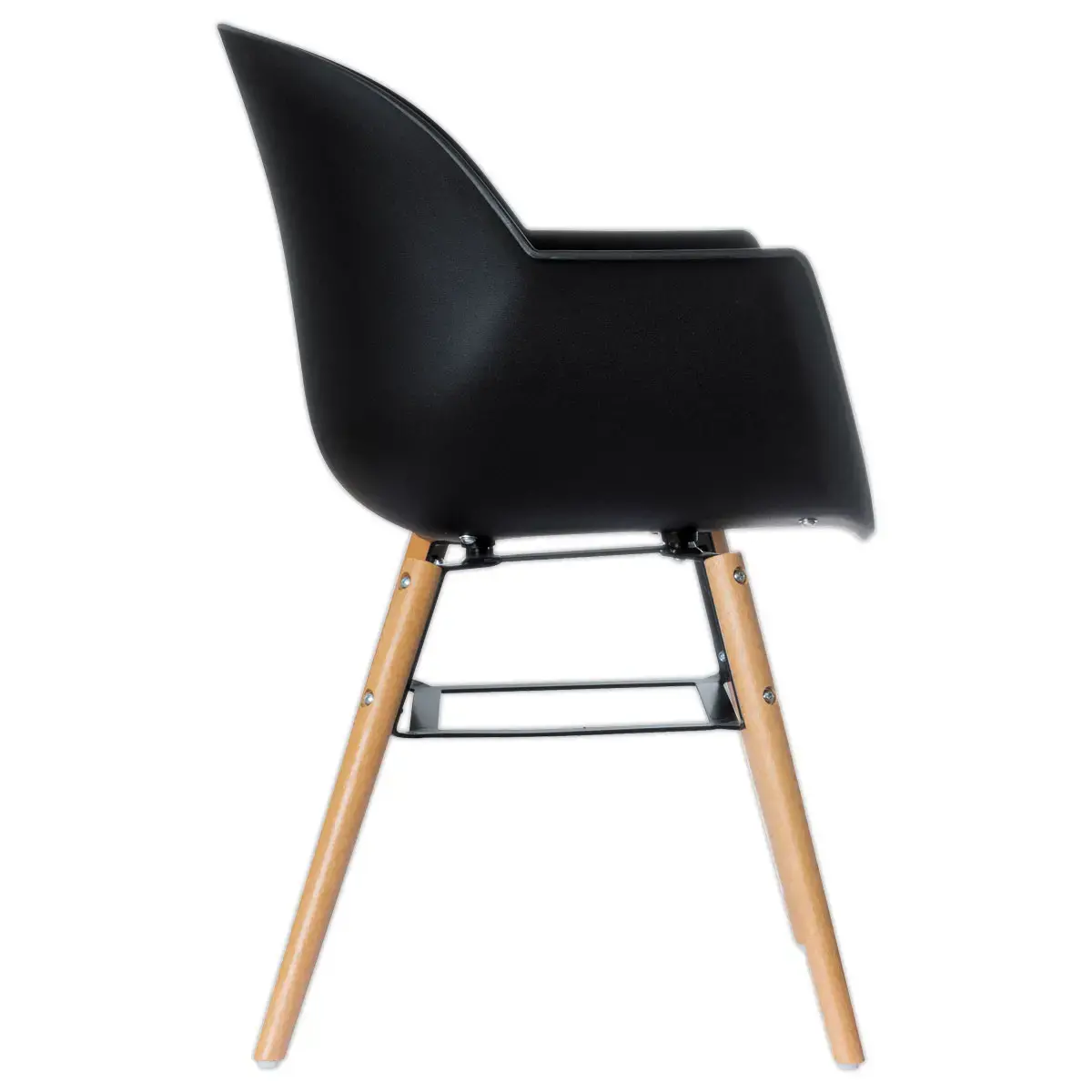 2 Fauteuils WISEMAN pieds hêtre assise noire montées