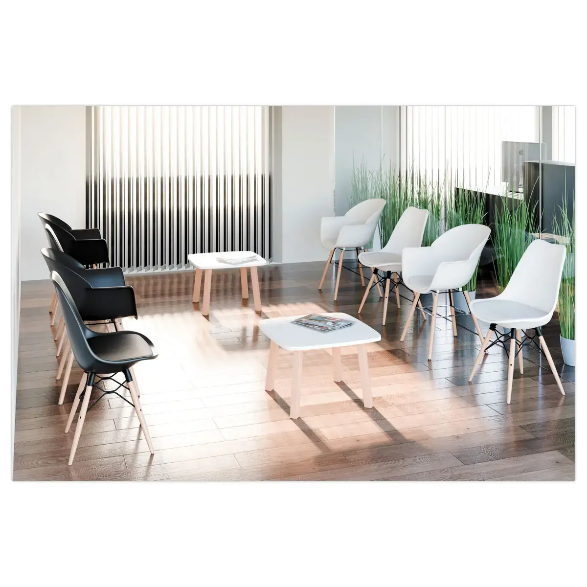 2 Fauteuils WISEMAN pieds hêtre assise noire montées