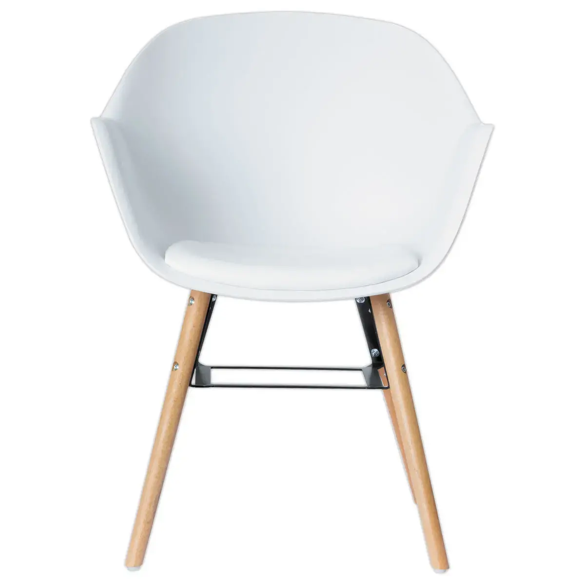 2 Fauteuils WISEMAN pieds hêtre assise blanche montés