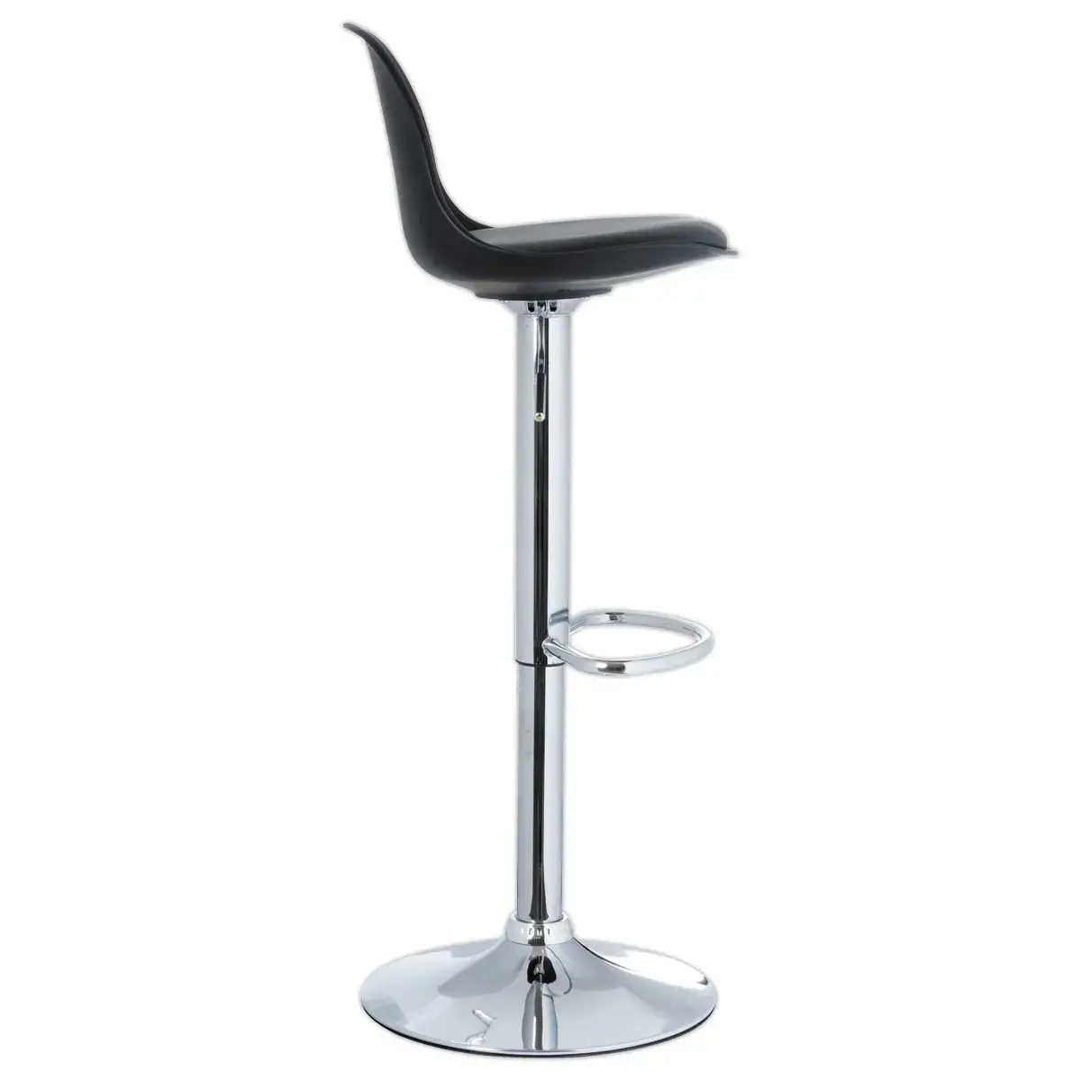 2 Tabourets BOBBA pied alu assise noire