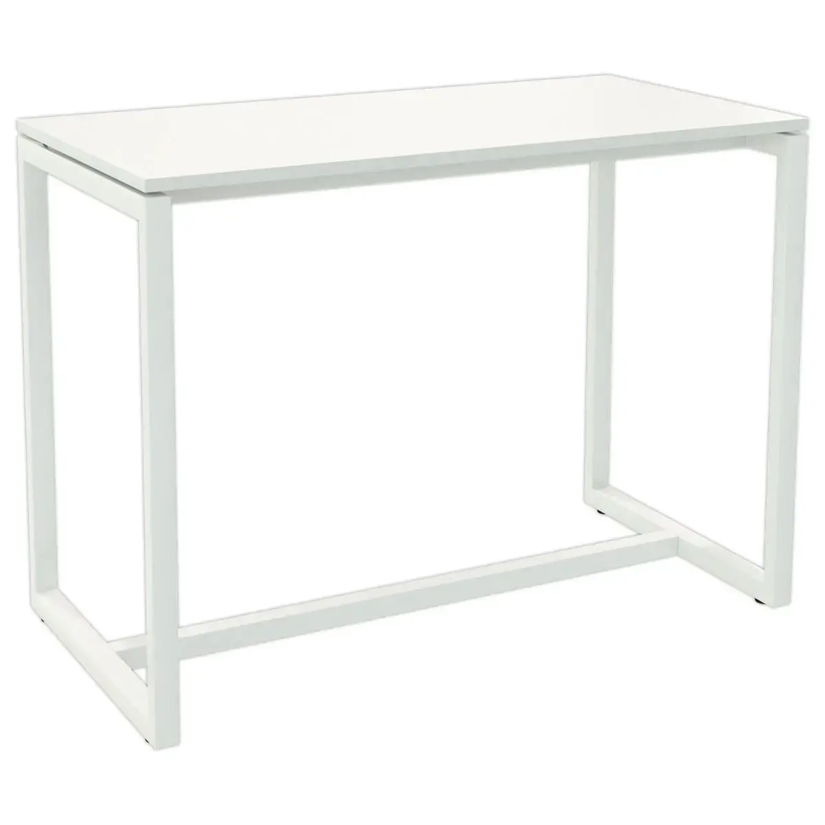 Table haute EASYDESK 150 x 75 cm pied blanc plateau blanc