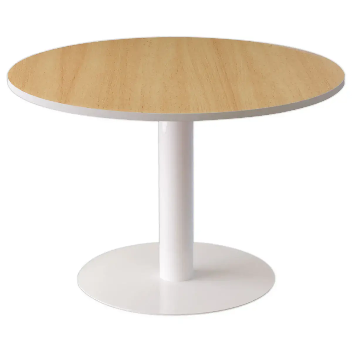 Table EASYDESK ronde Ø115cm pied blancplateau hêtre