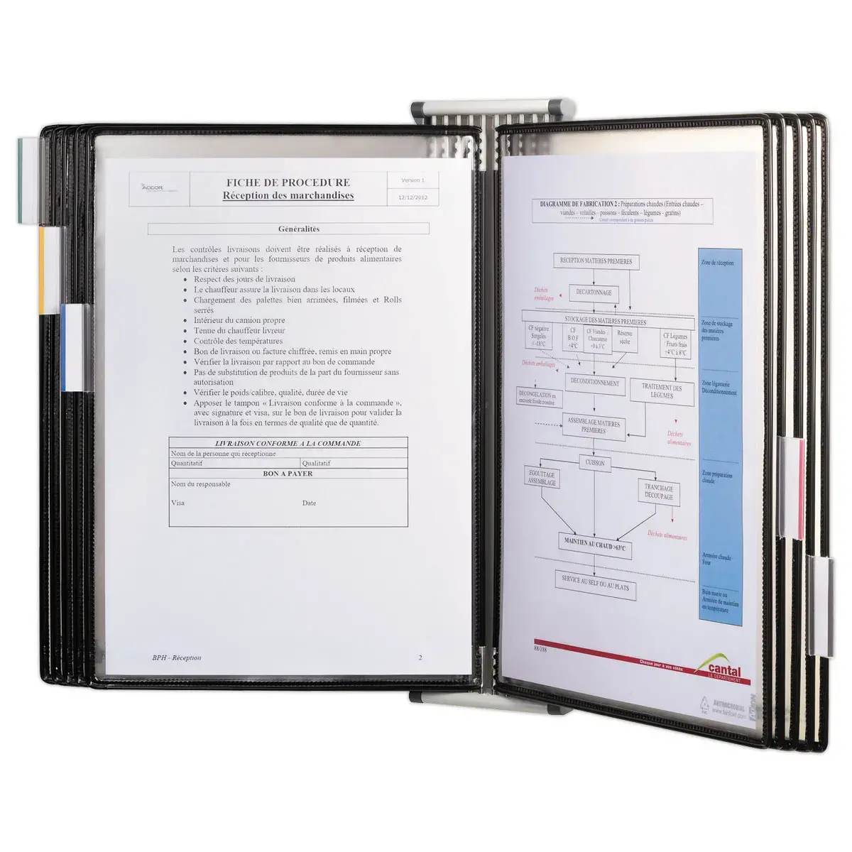 Kit mural METAL TARIFOLD 10 poches A4 antimicrobien