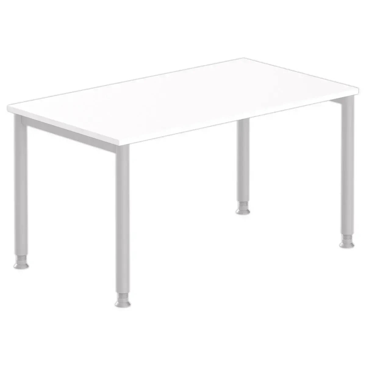 Table 160 x 80 blanc - pieds aluminium