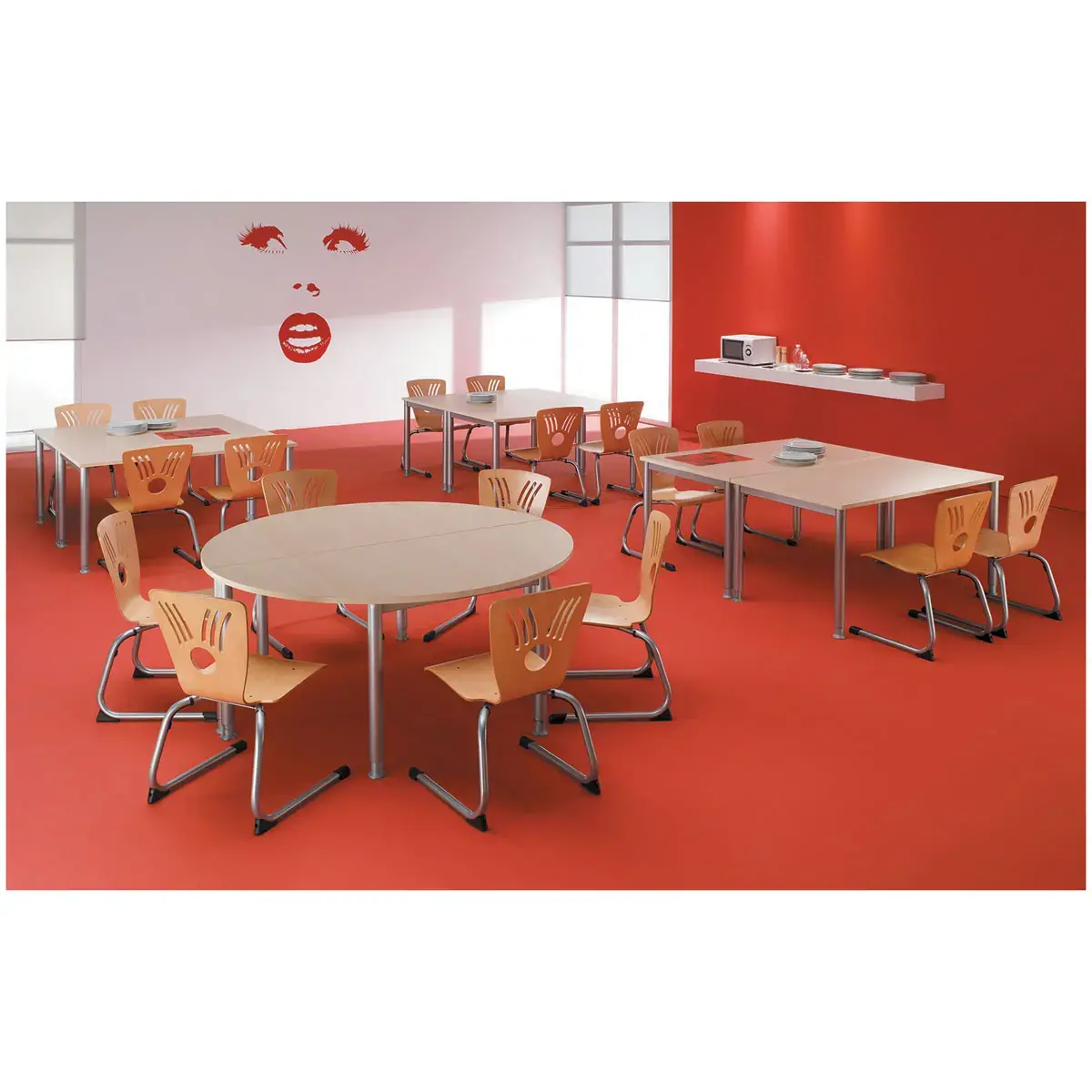 Table 160 x 80 blanc - pieds aluminium