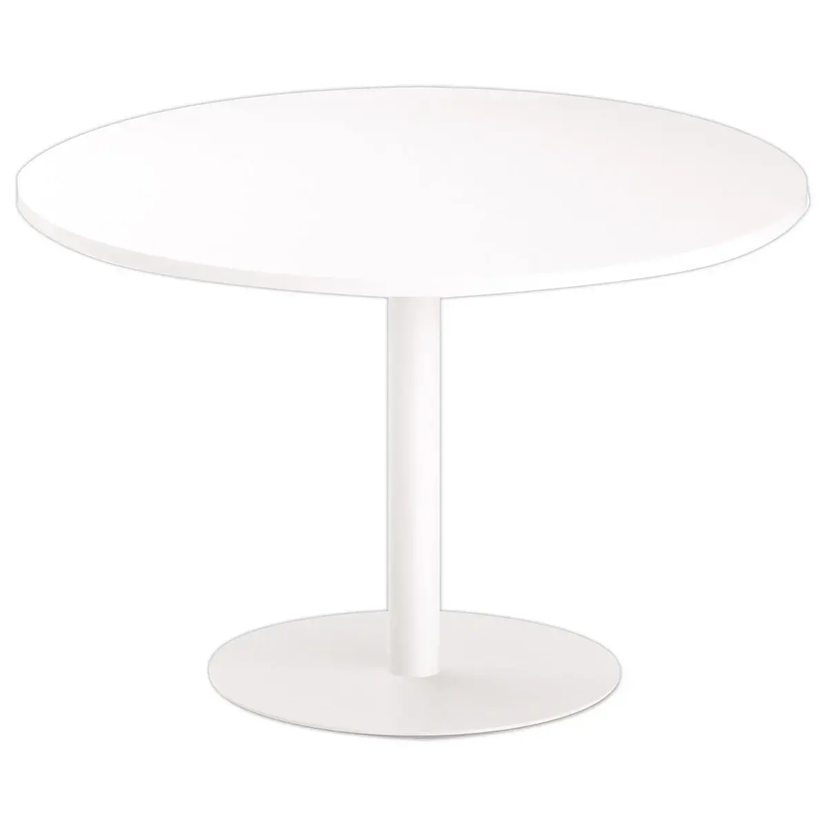 Table ronde diam 116 cm plateau blanc pied blanc pied tulipe