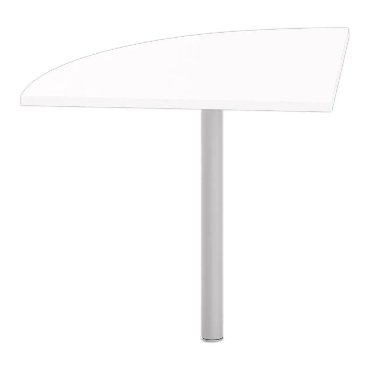 Angle liaison bureau 1 pied blanc/alu 