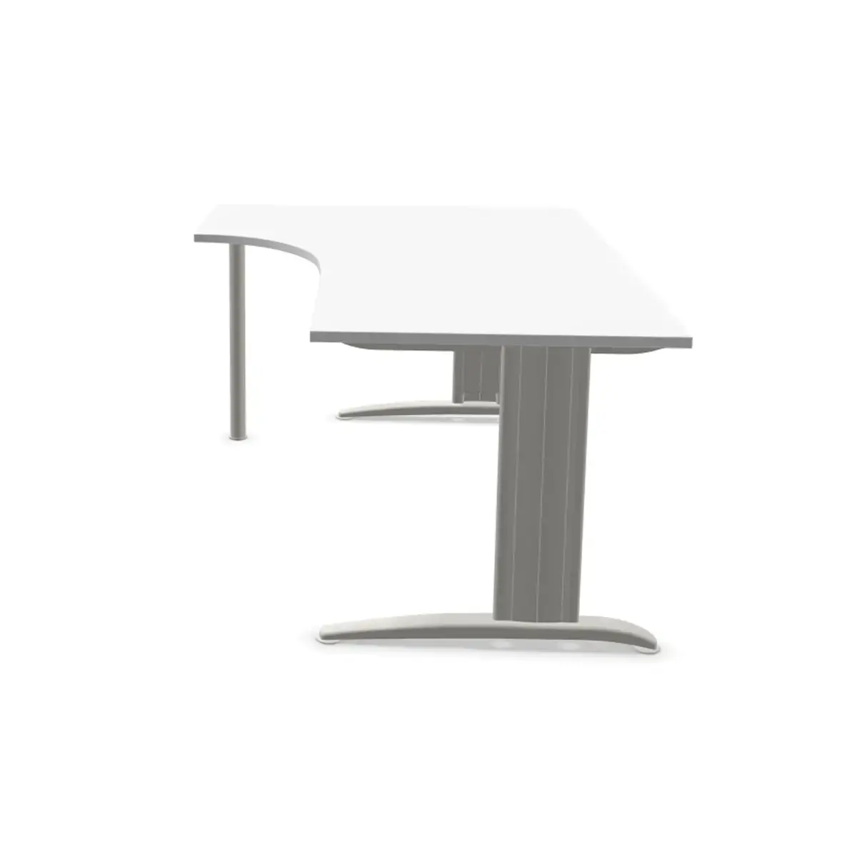 Bureau BUENOS AIRES compact retour à gauche blanc/alu, L180