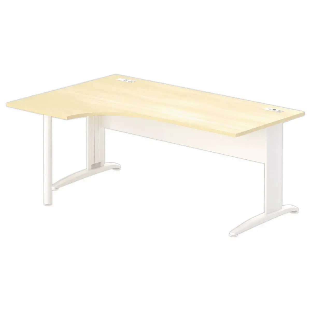 Bureau BUENOS AIRES compact retour à gauche hêtre/blanc, L180