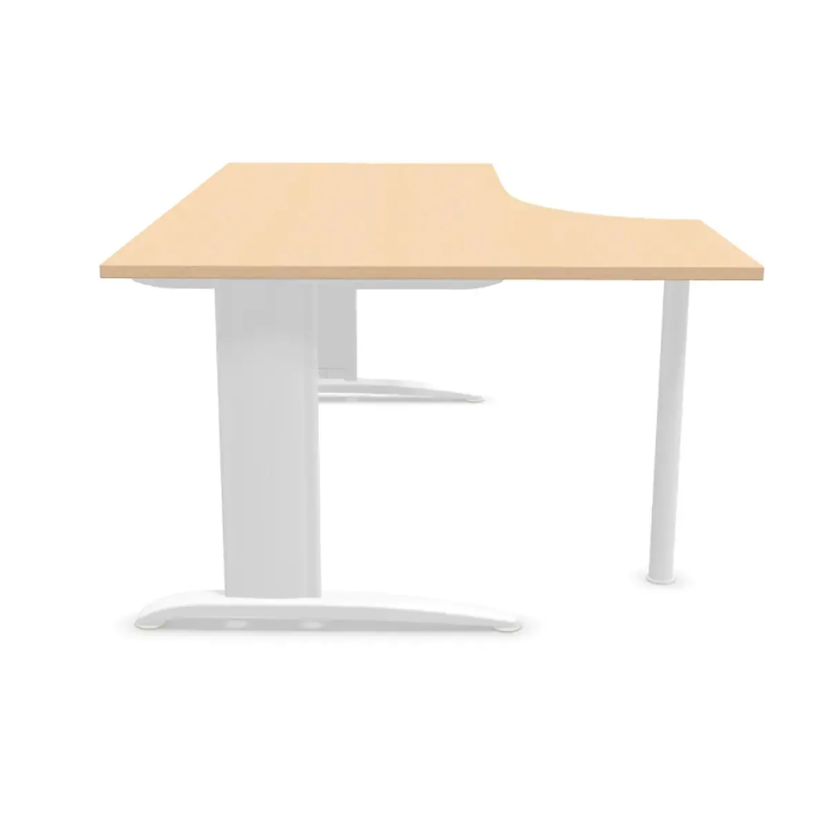 Bureau BUENOS AIRES compact retour à gauche hêtre/blanc, L180