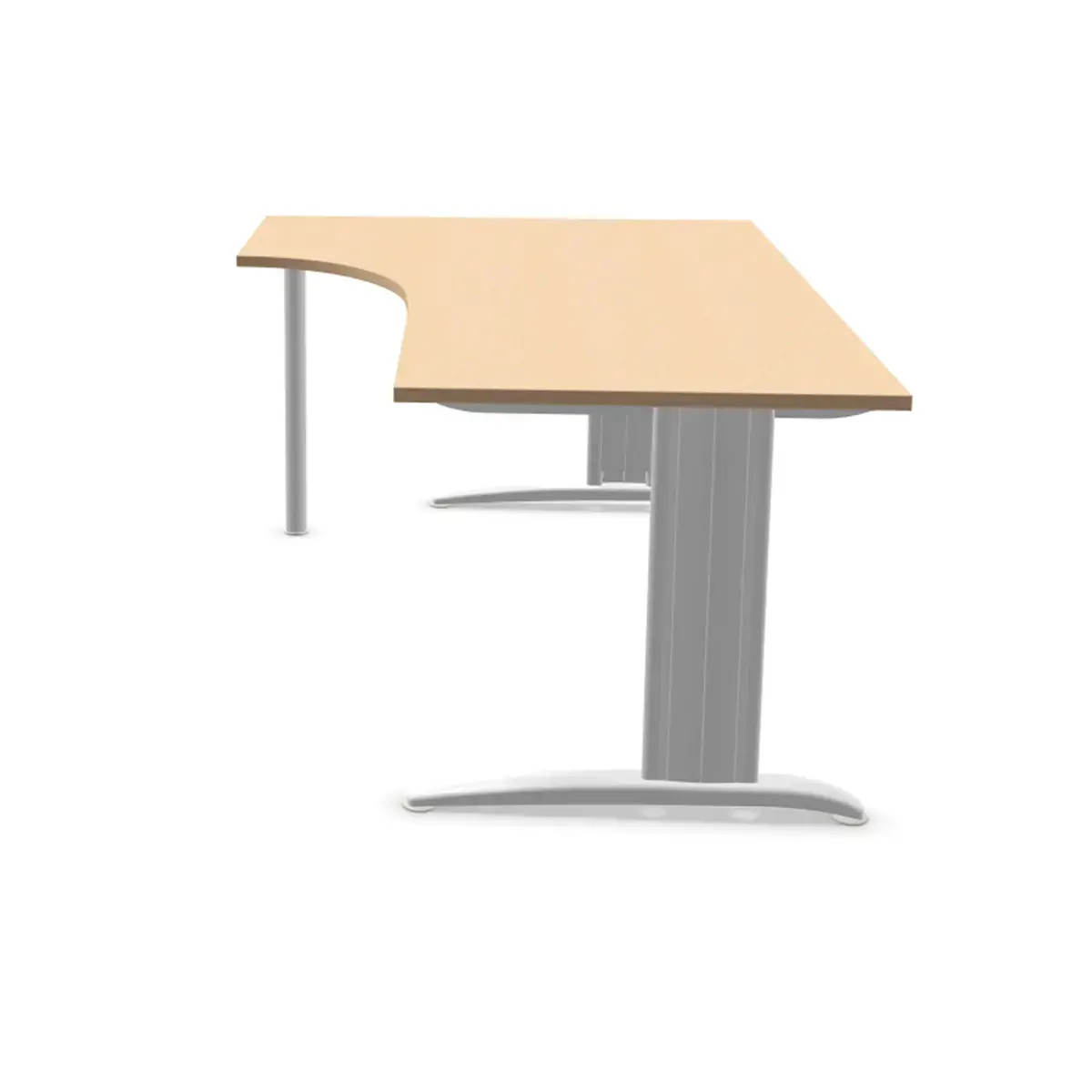 Bureau BUENOS AIRES compact retour à gauche hêtre/blanc, L180