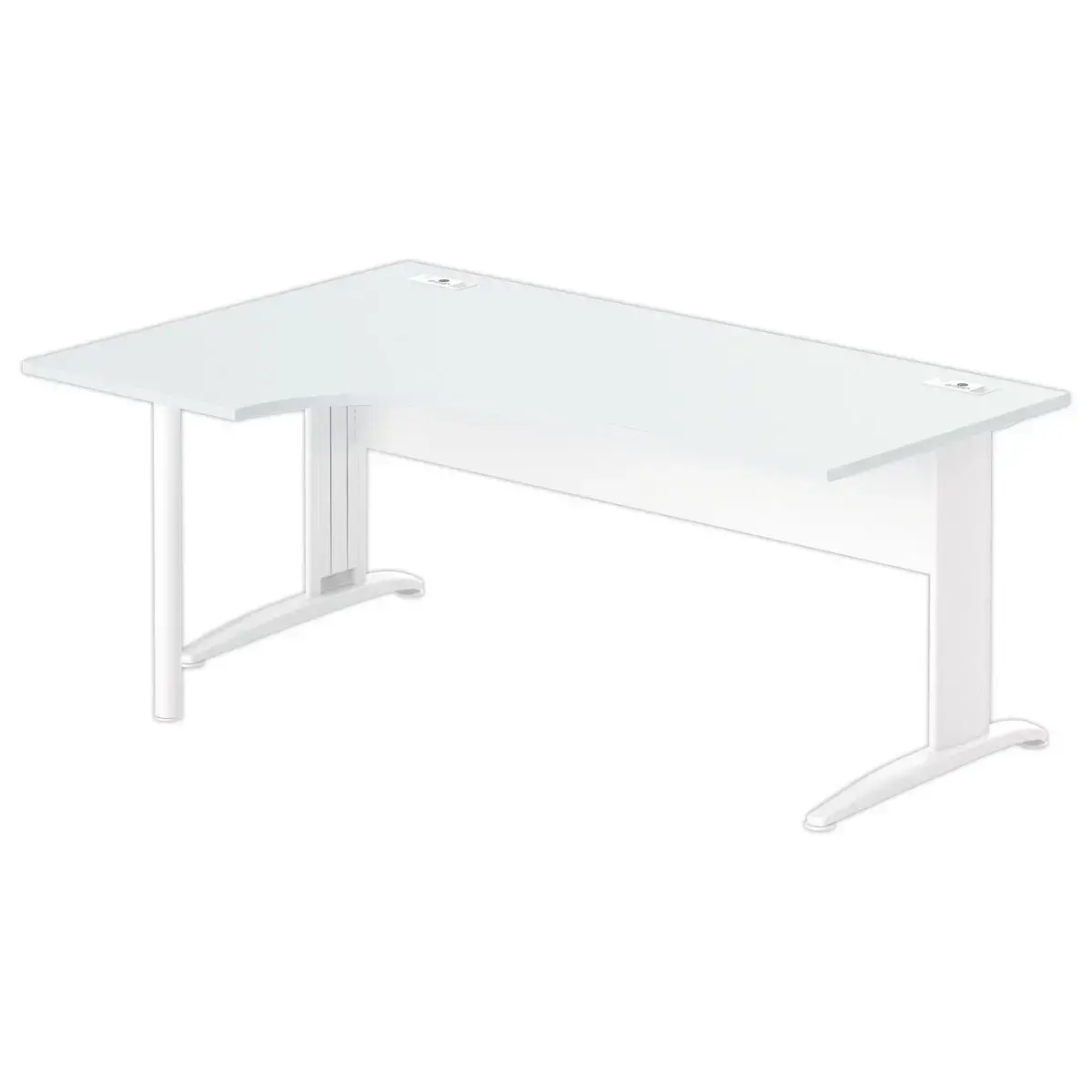 Bureau BUENOS AIRES compact retour à gauche gris/blanc, L180