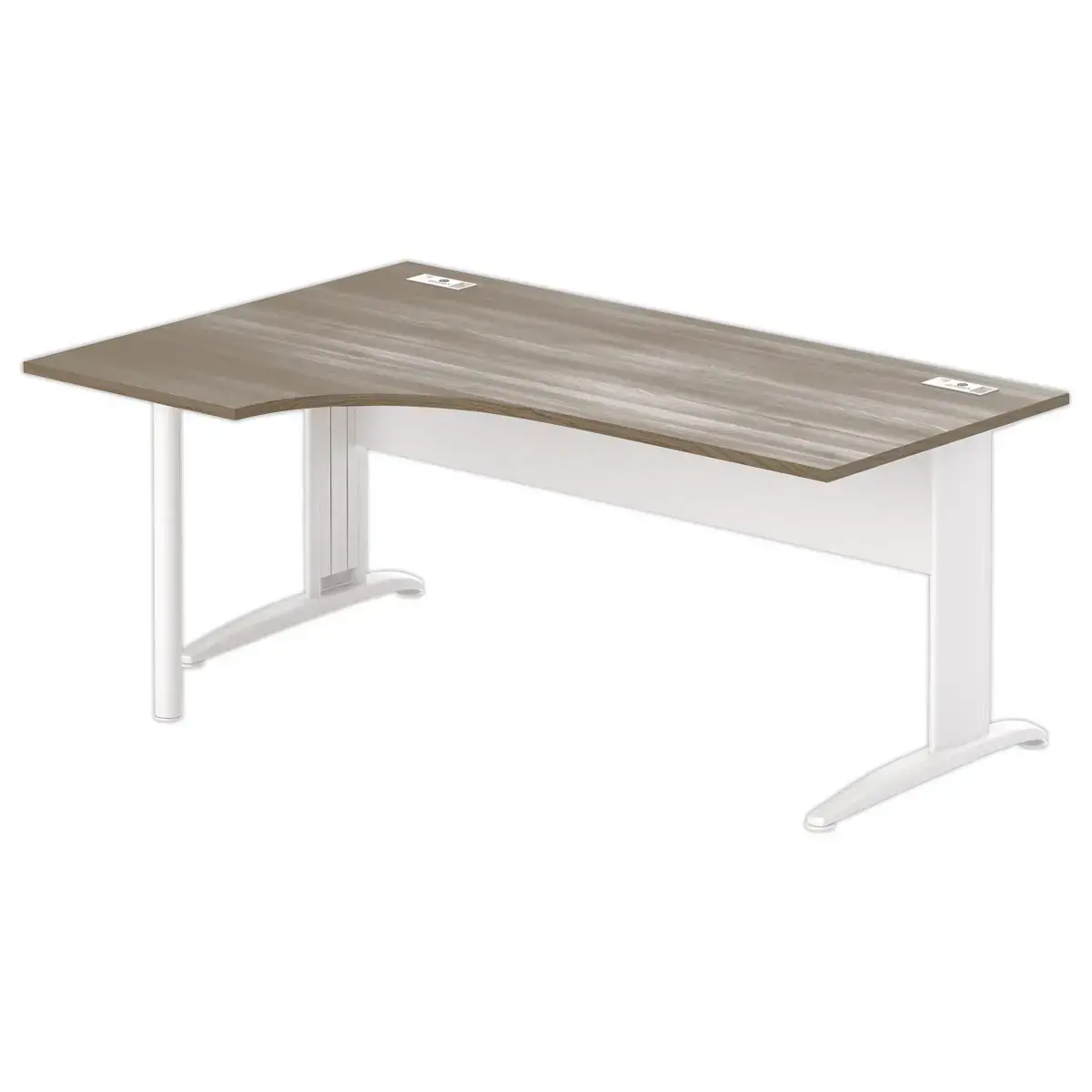 Bureau BUENOS AIRES compact retour à gauche noyer/blanc, L180