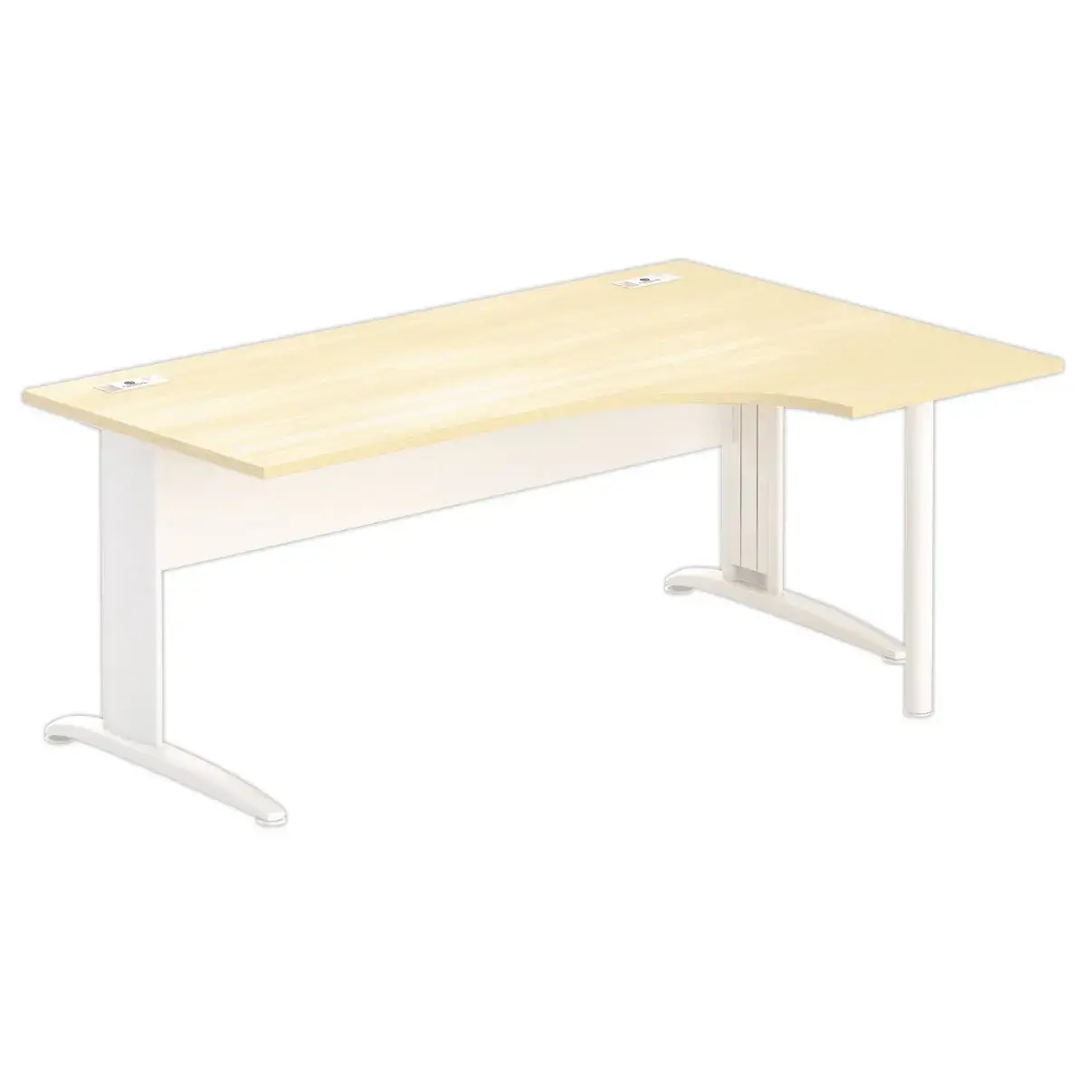 Bureau BUENOS AIRES compact retour à droite hêtre/blanc, L180