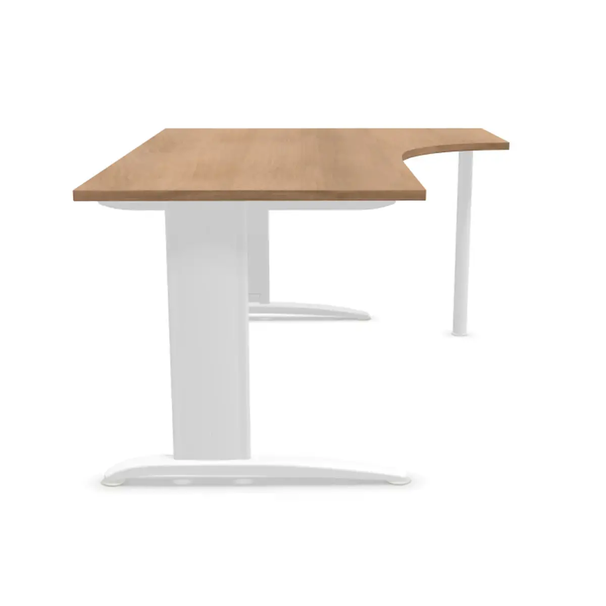 Bureau BUENOS AIRES compact retour à droite noyer/blanc, L180