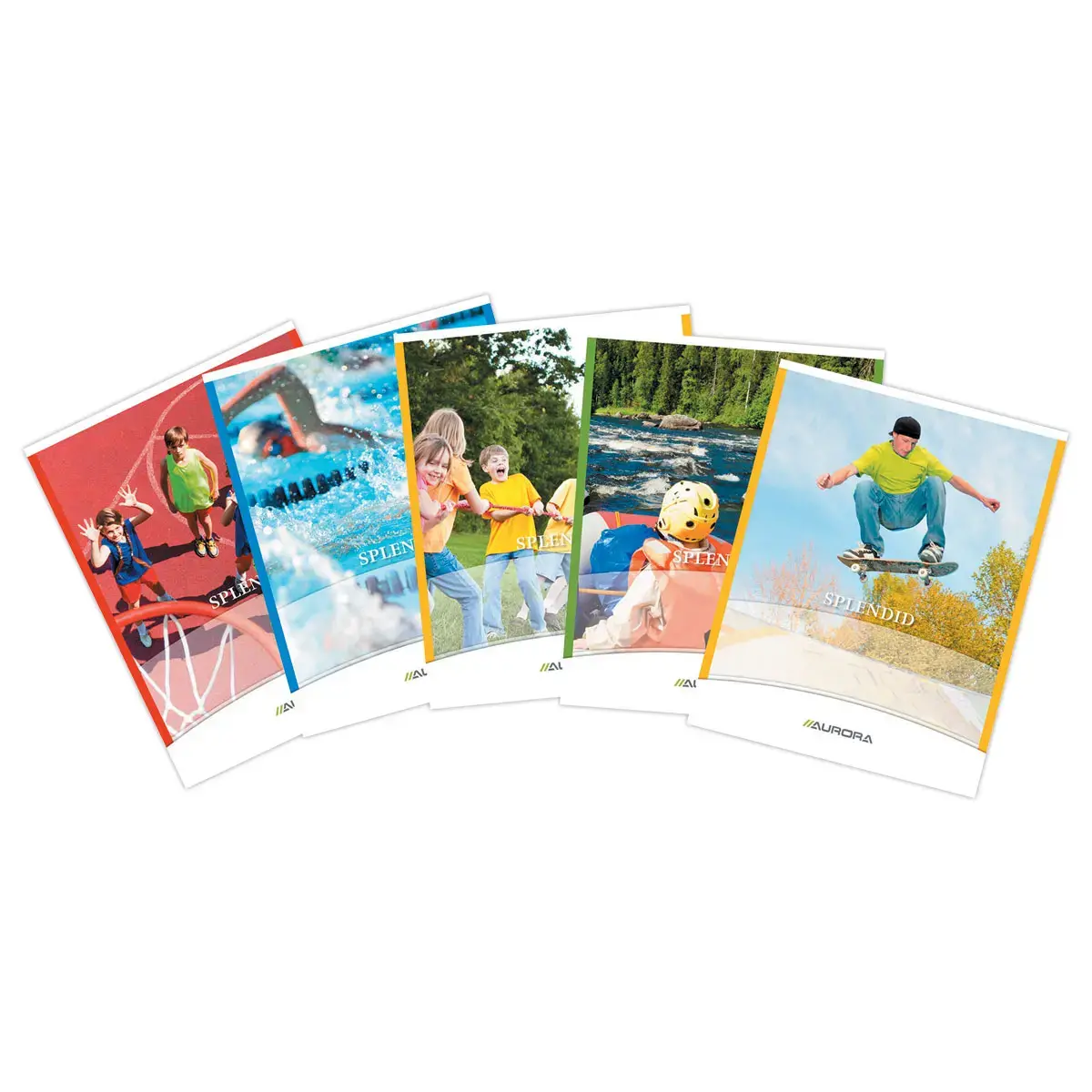 Cahier broché AURORA A5 - 4x8 avec marge - 80g - 72 pages