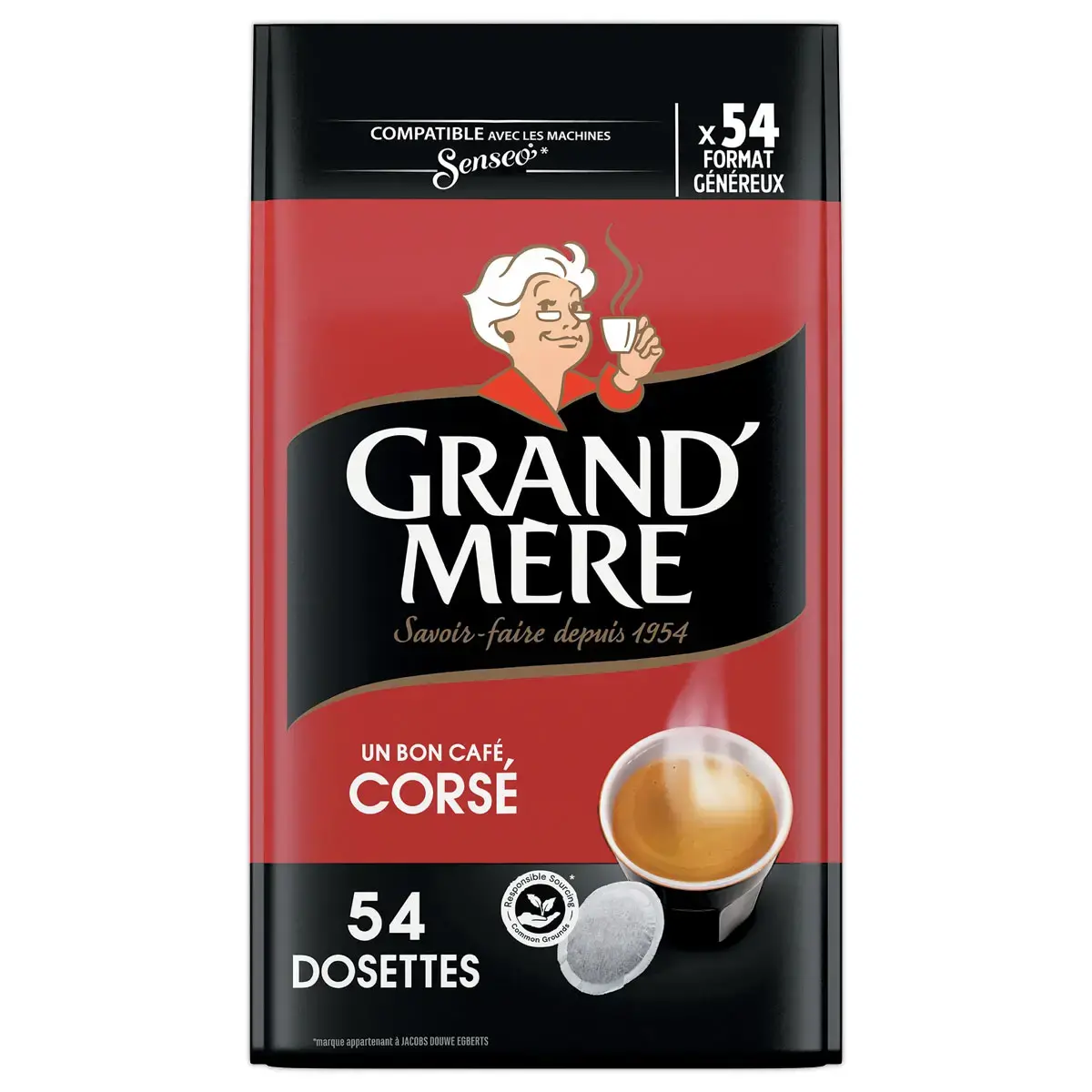 54 Dosettes de café pour machine Senseo - Corsé - GRAND'MERE