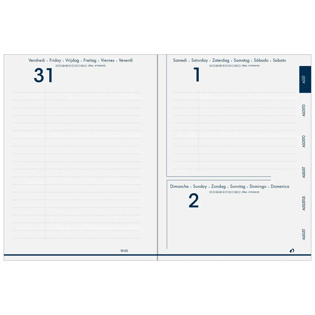 Agenda journalier Quo Vadis Eunoia gris